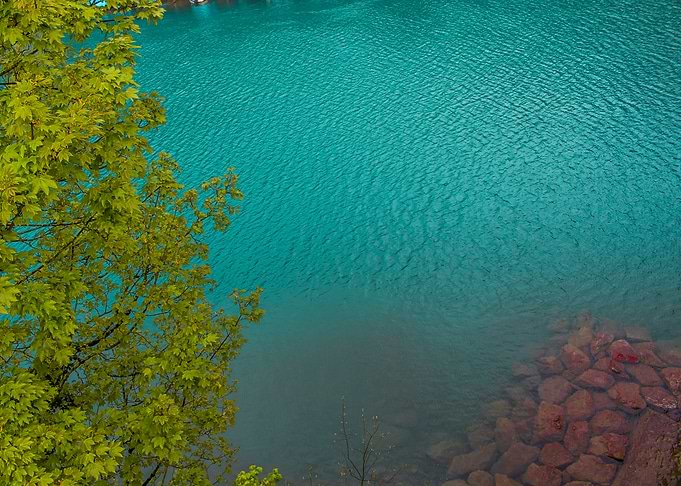 Aerial shot of Lake Thun