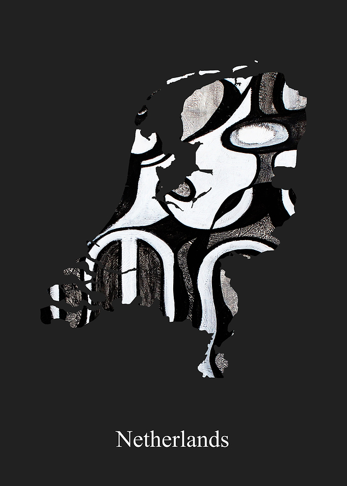 Netherlands map blackwhite