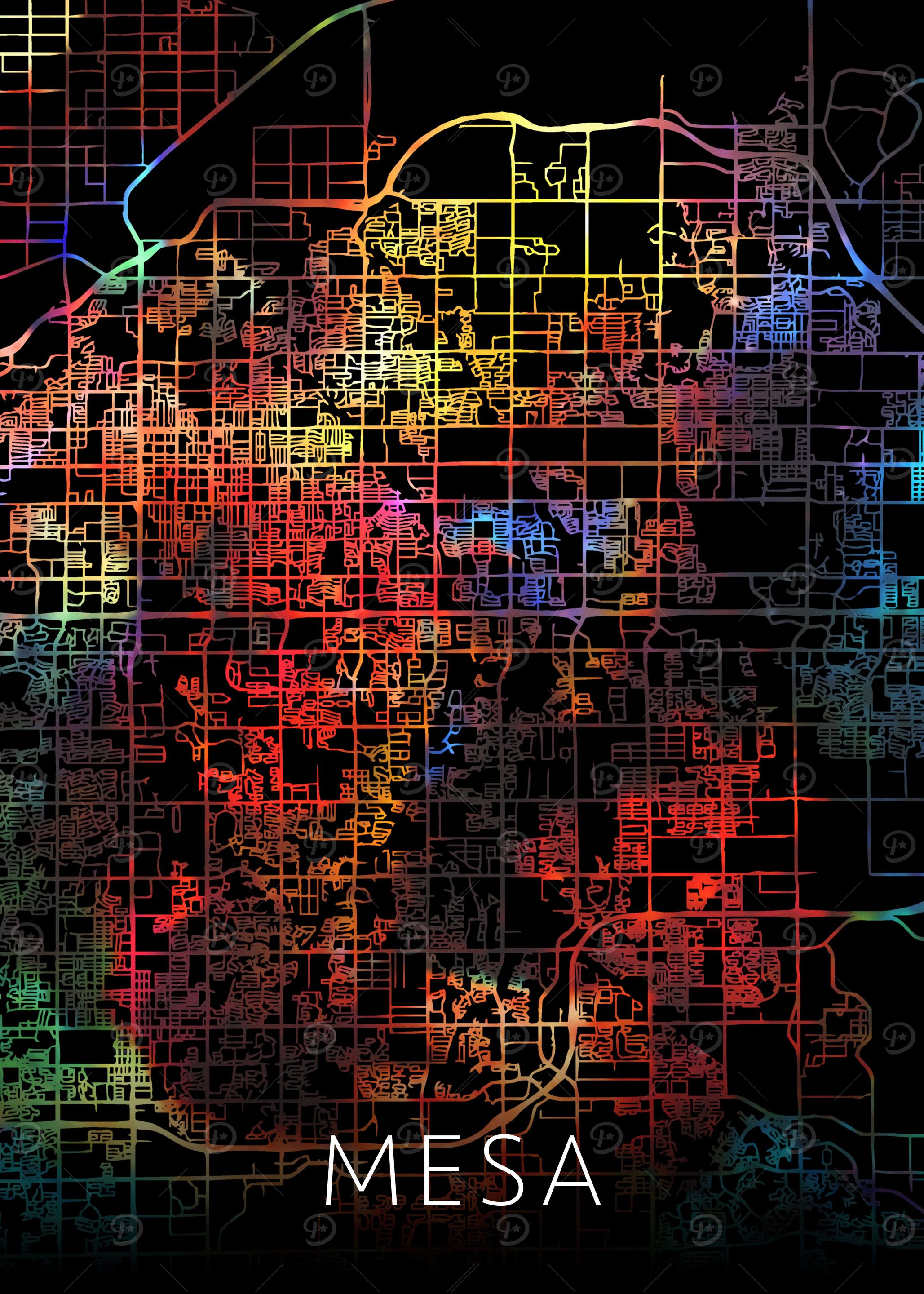 Mesa Arizona USA City Map