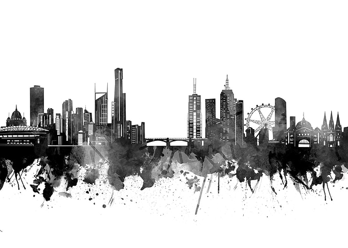 melbourne skyline black