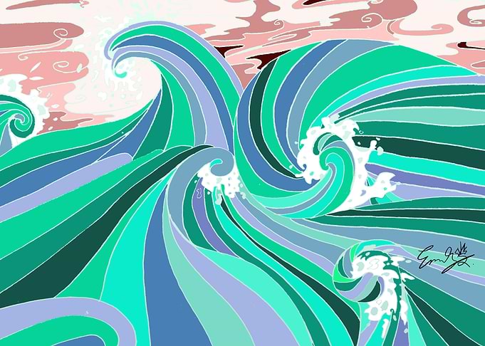 Teal Ocean Wave