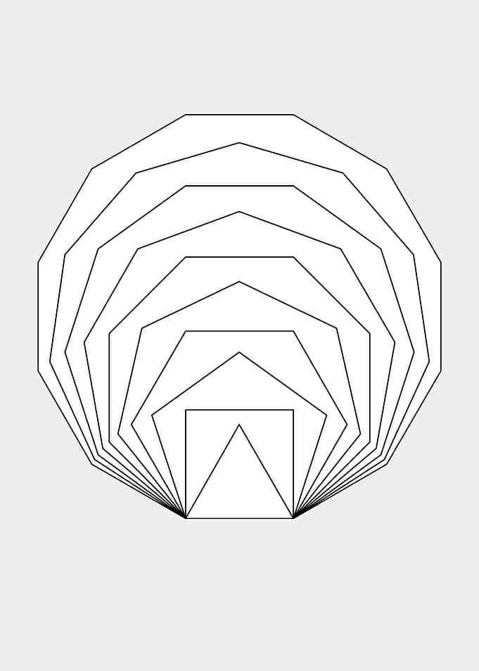 Growing poligons geometry