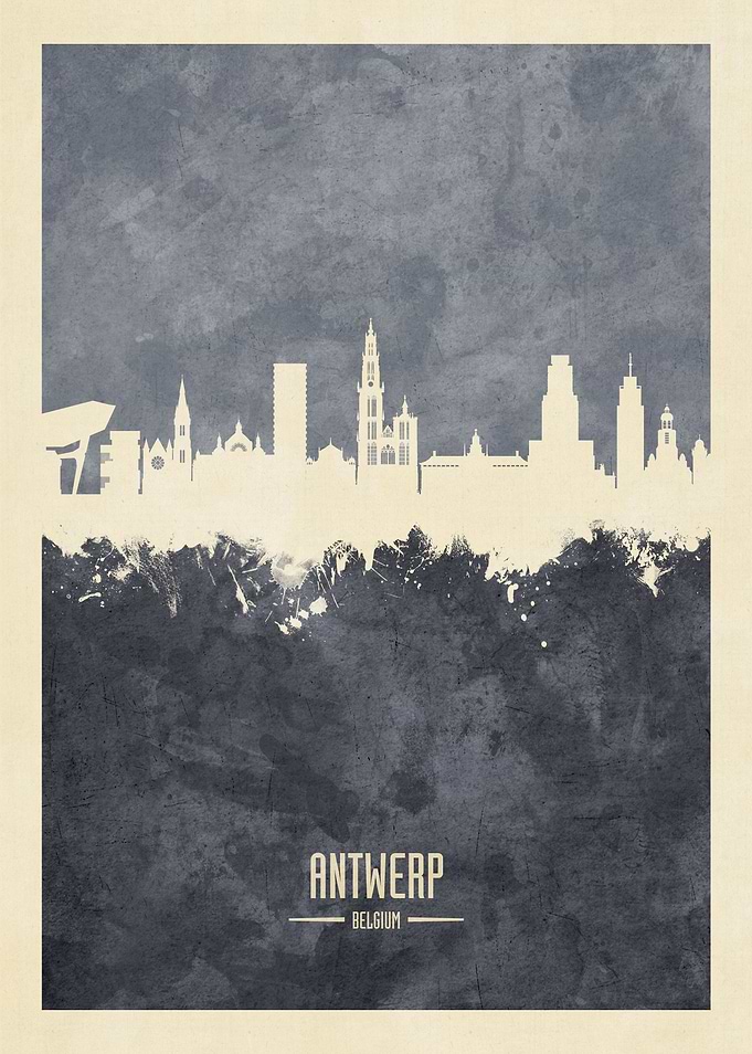 Antwerp Belgium Skyline