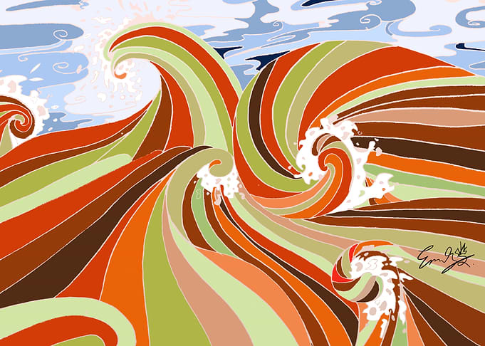 Orange Ocean Wave