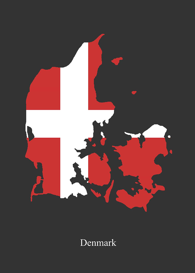 Denmark Map Flag