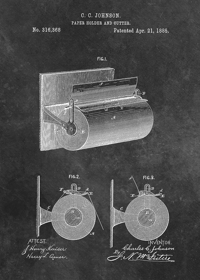 patent Johnson paper holde