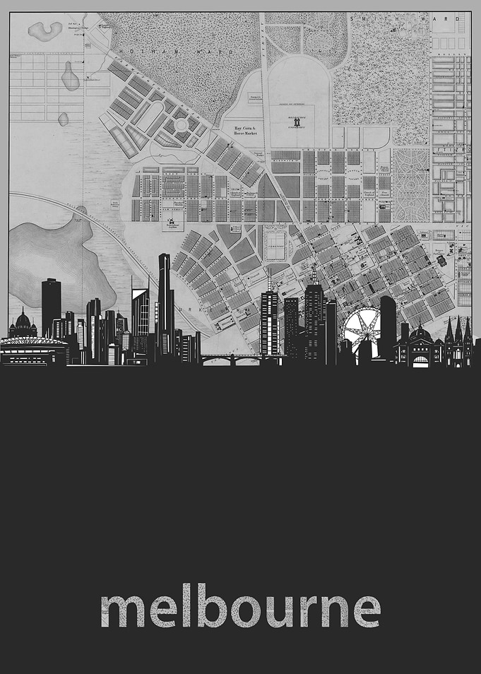 melbourne skyline grey