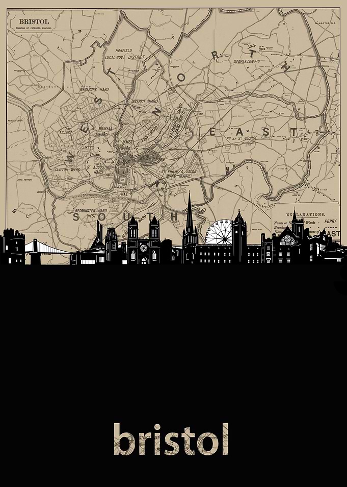 bristol skyline sepia