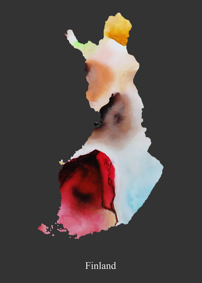Finland Map Colourful
