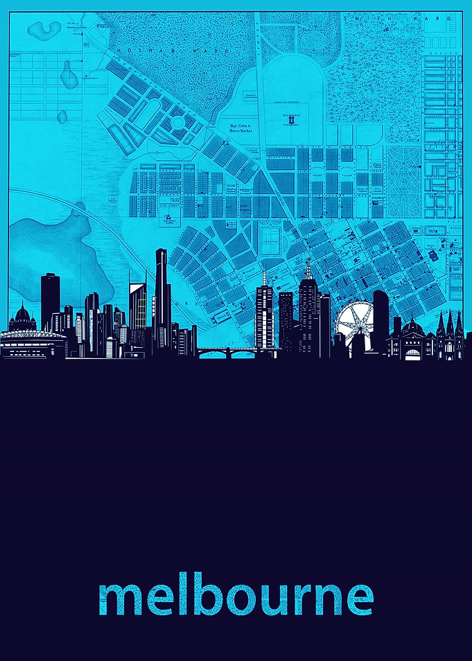 melbourne skyline turquois