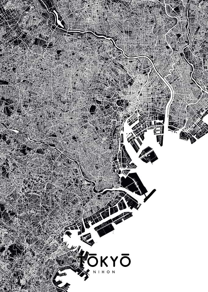 Tokyo map black