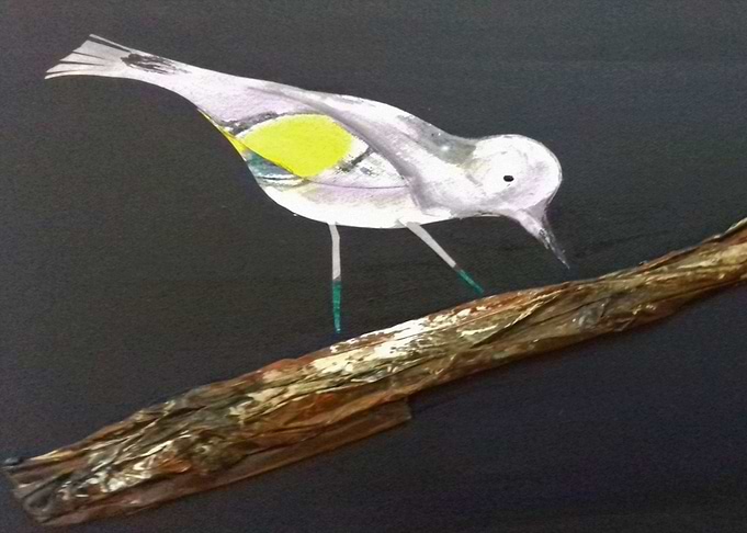 WHITE BIRD ON A BRANCH