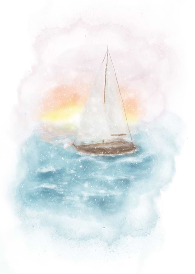 Sea Sunset Sailboat