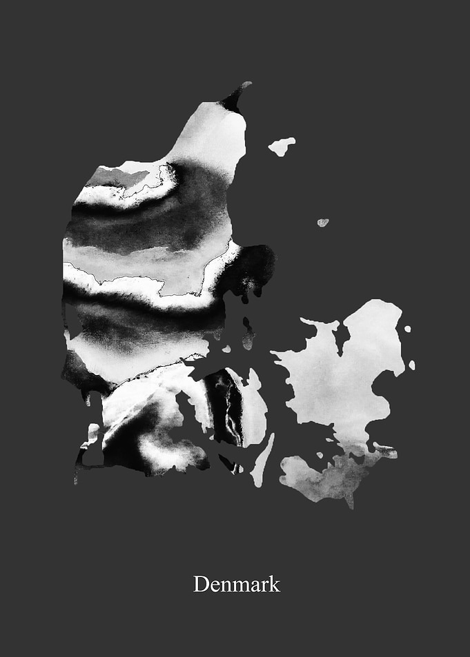 Denmark Map BW