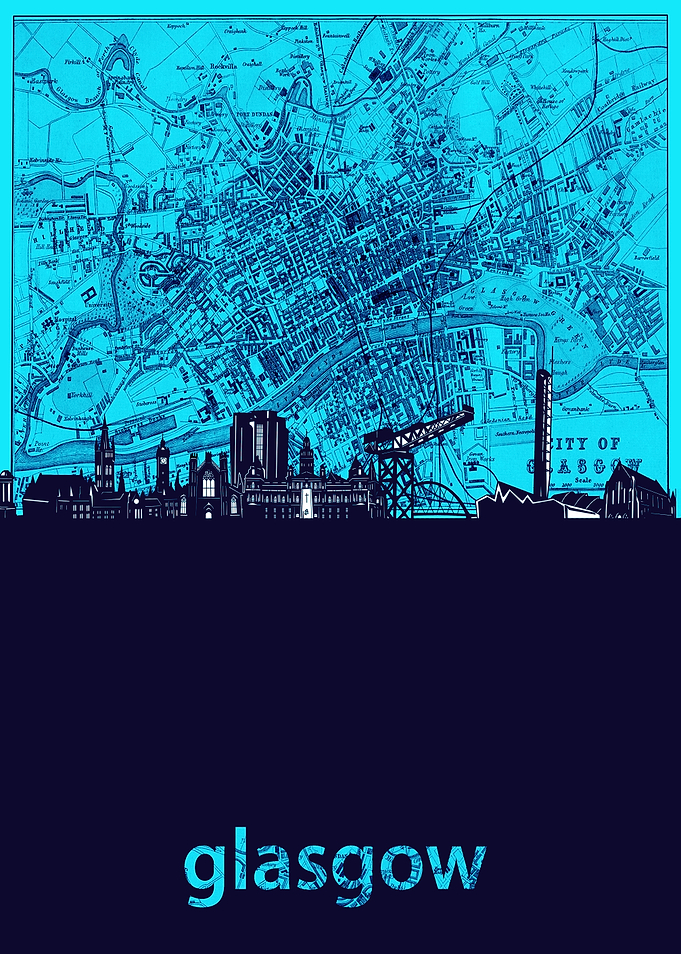 glasgow skyline turquoise