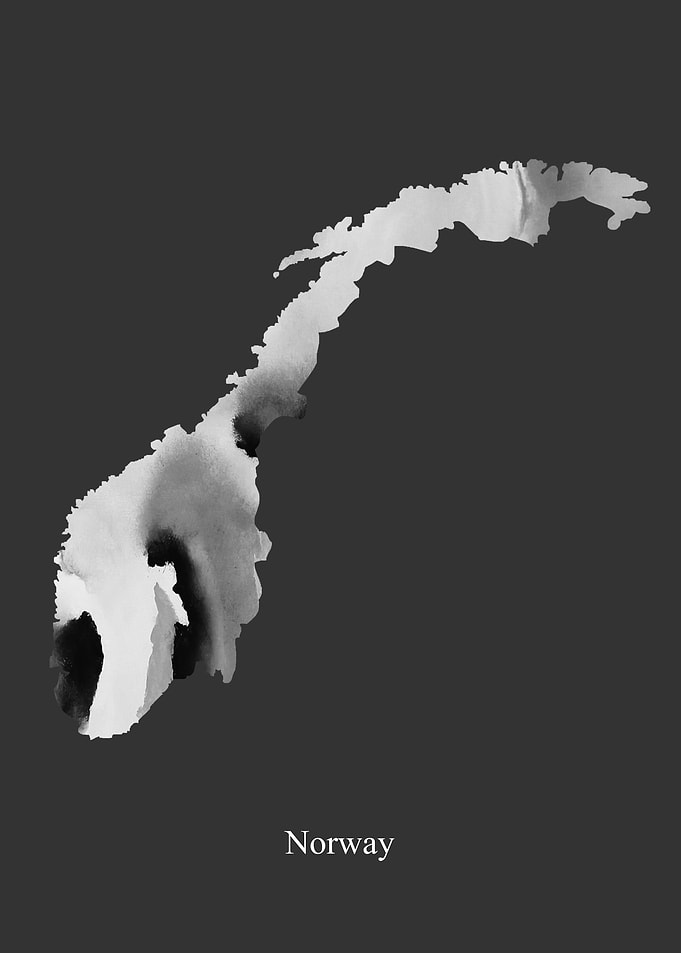 Norway Map BW