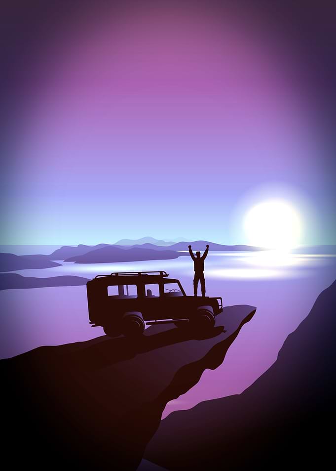 sunset blue purple light