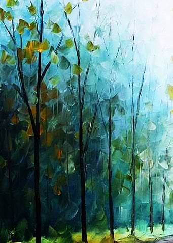 nature painting oil forest