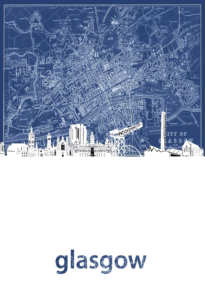 glasgow skyline blue