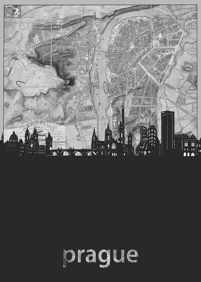 prague skyline grey