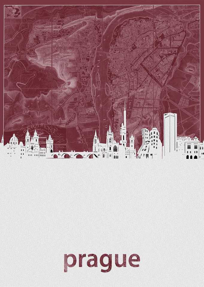prague skyline red