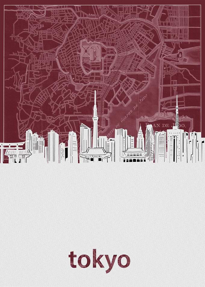tokyo skyline red