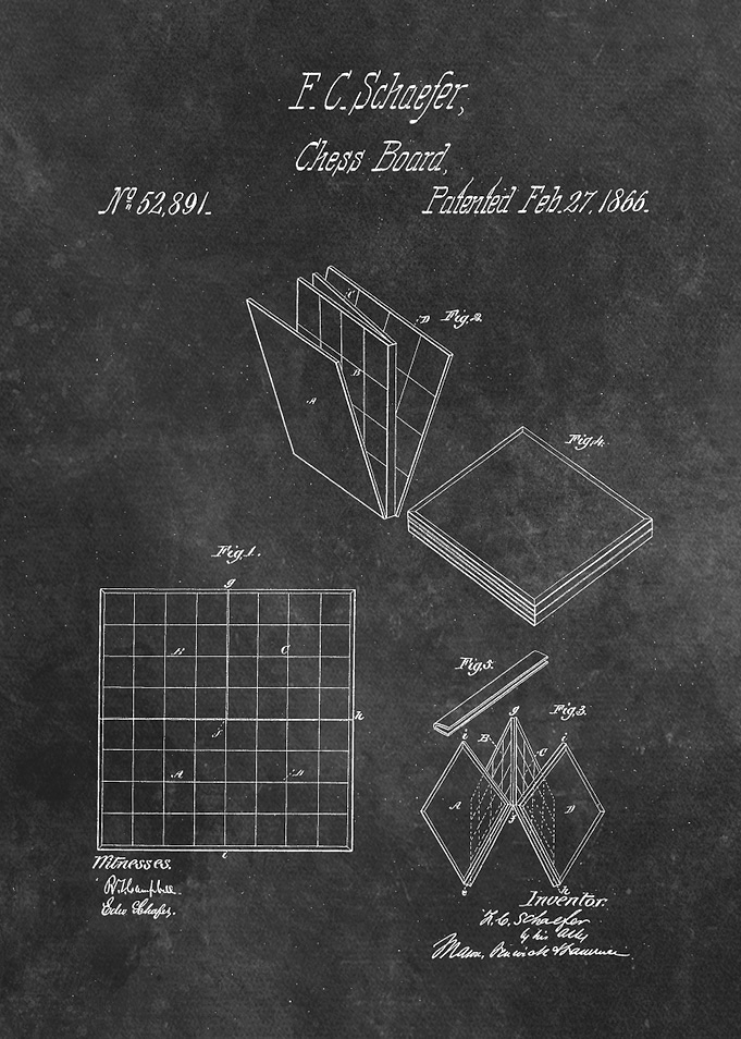 patent Schaefer Chess boar