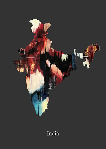 India Map Colourful