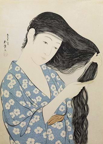 Woman Combing her Hair