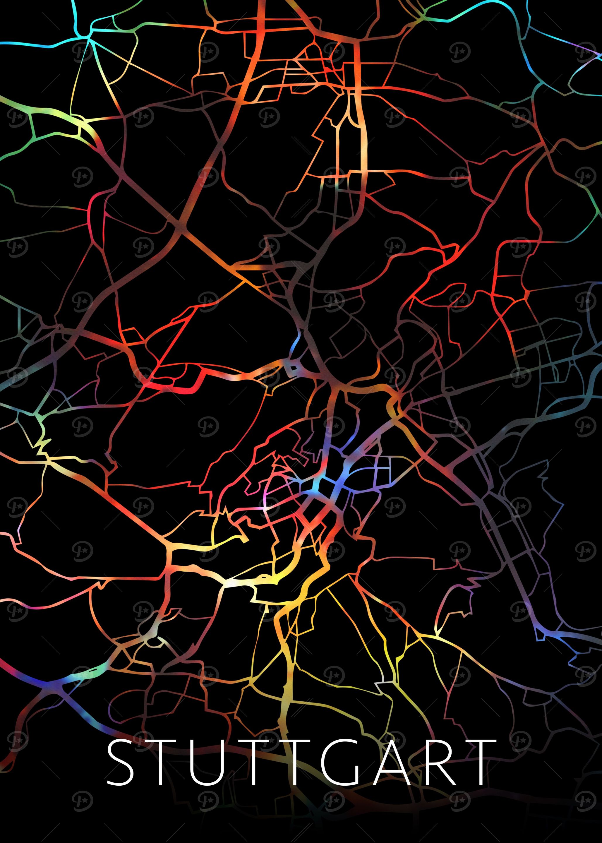 Stuttgart Germany City Map