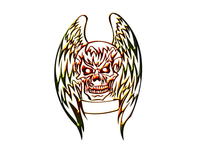 skull head with wings