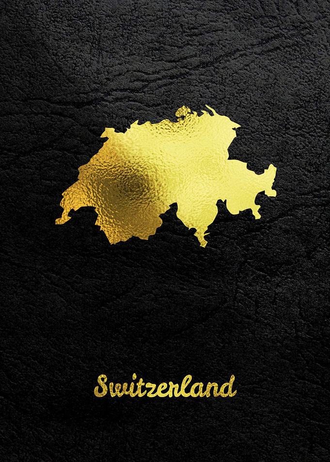 Golden Map Art Switzerland