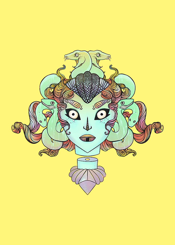 Medusa Head With Snakes