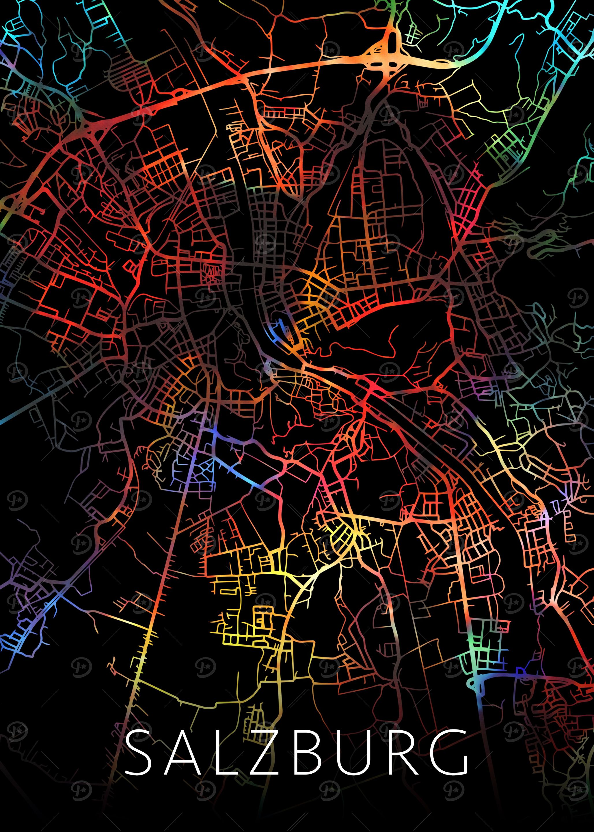 Salzburg Austria City Map
