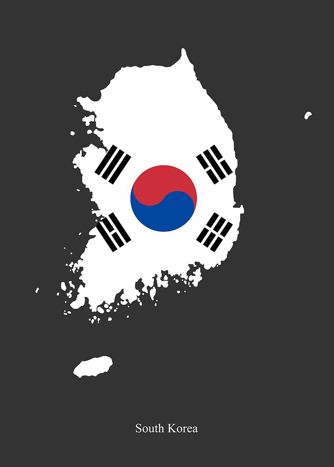 South Korea Map Flag