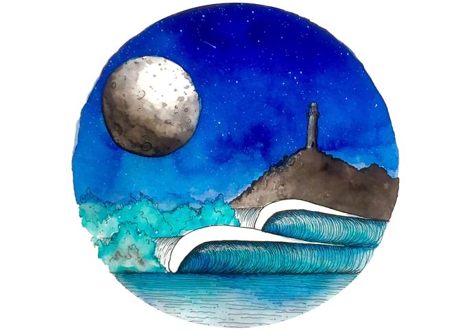 Lighthouse waves