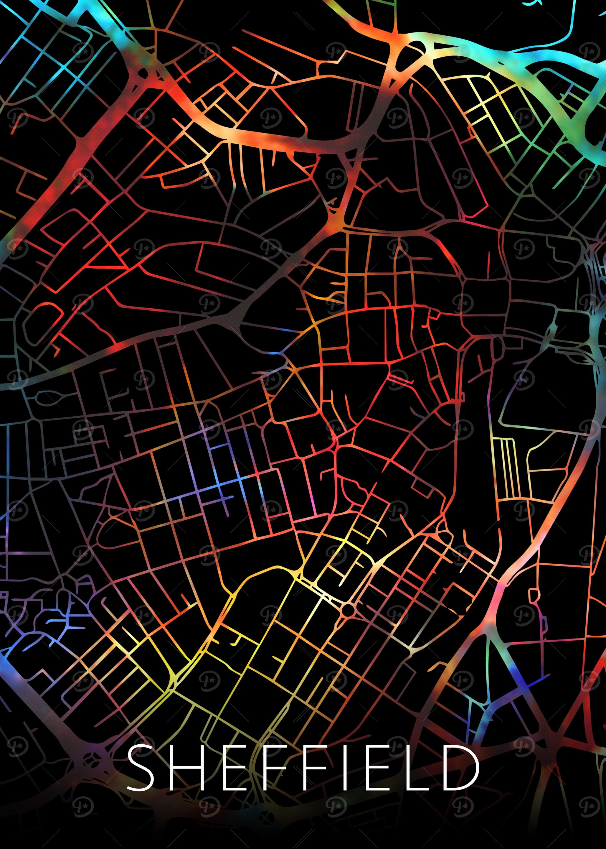 Sheffield England City Map