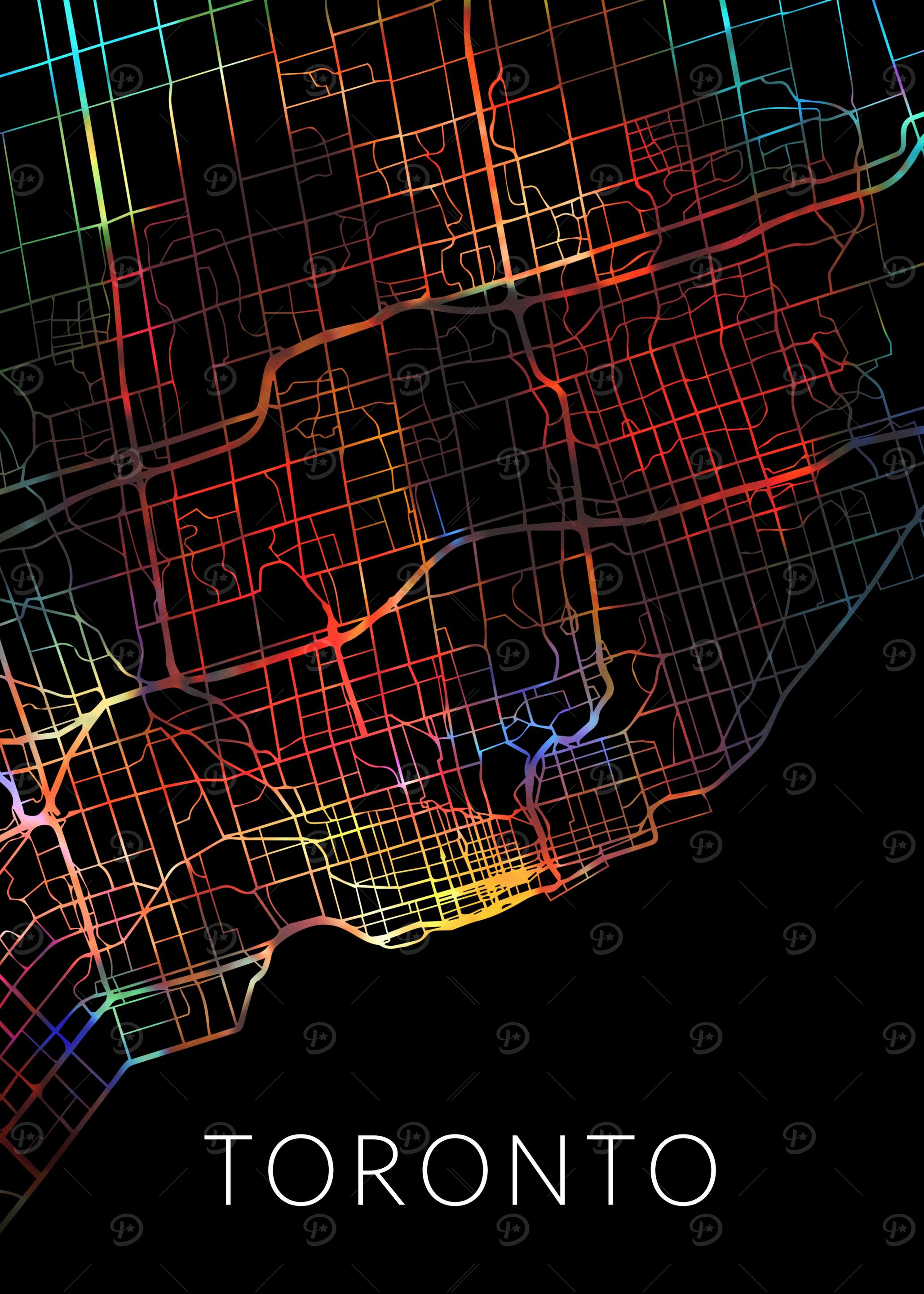 Toronto Watercolor Map