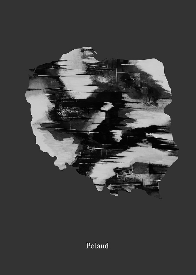Poland Map B W
