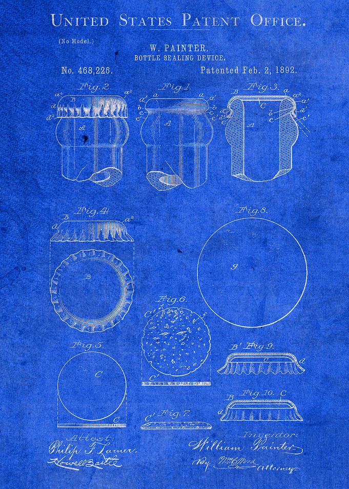 Vintage Bottle Cap Patent