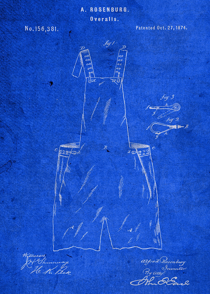 Overalls Vintage Patent
