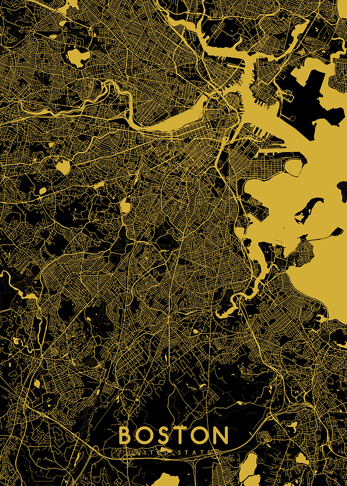 Boston map gold