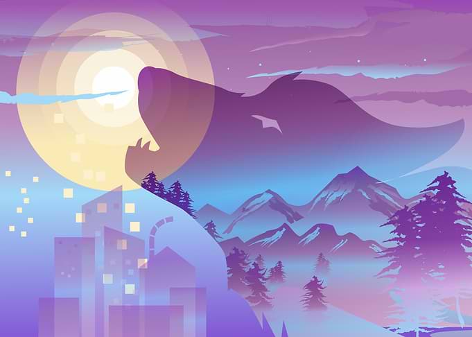 Pray Wolf and Moon