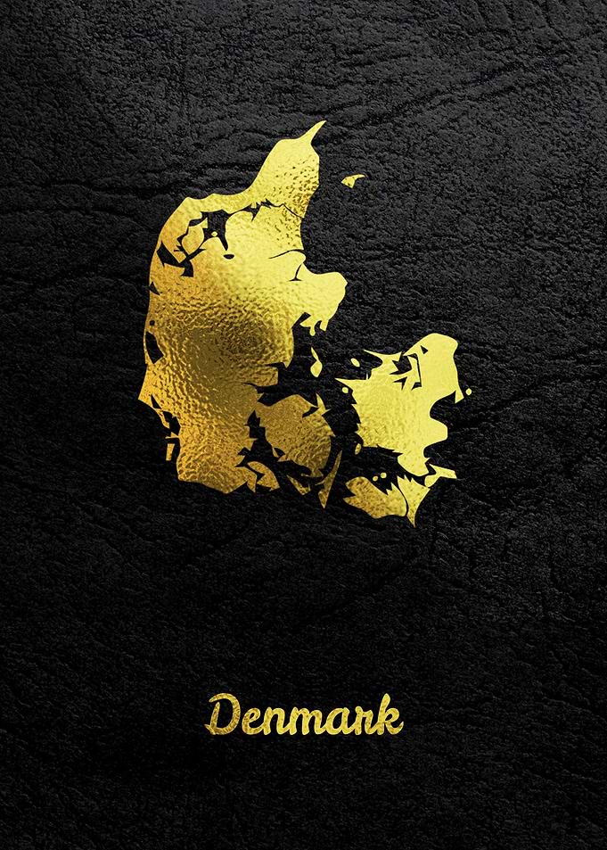 Golden Map Art Denmark