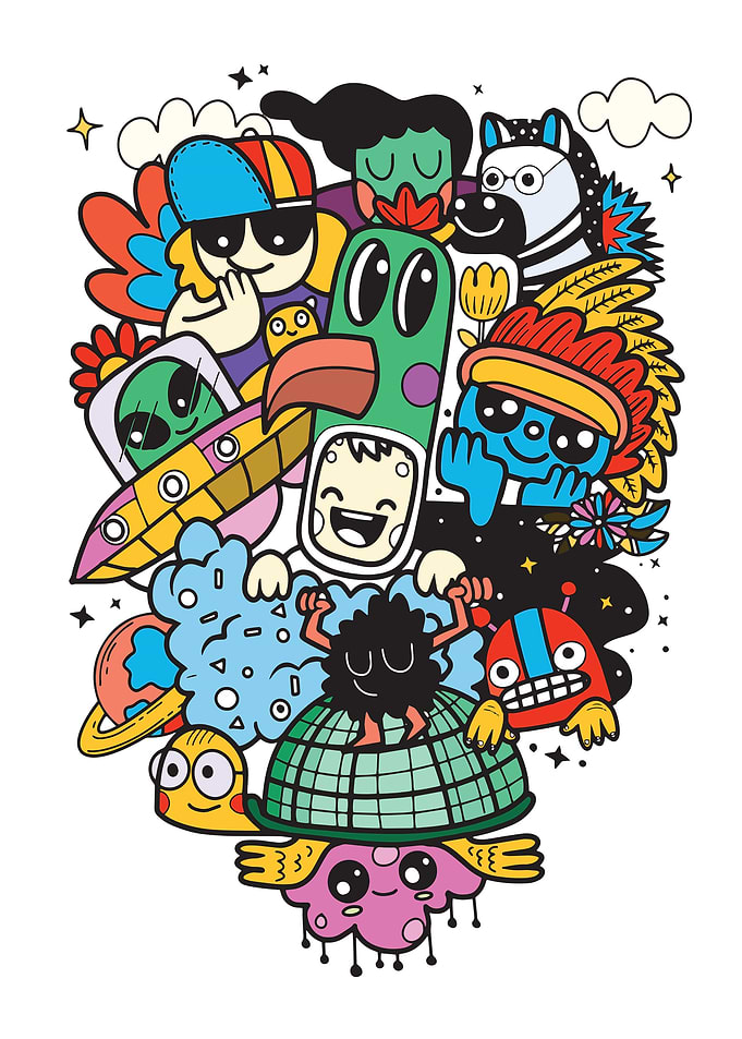 A group of crazy monster