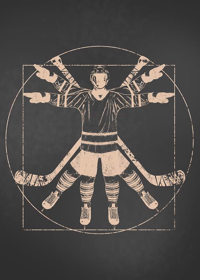 Vitruvian Man Ice Hockey