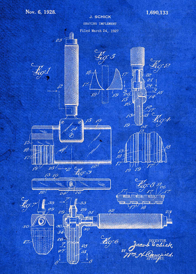 Schick Shaving Old Patent