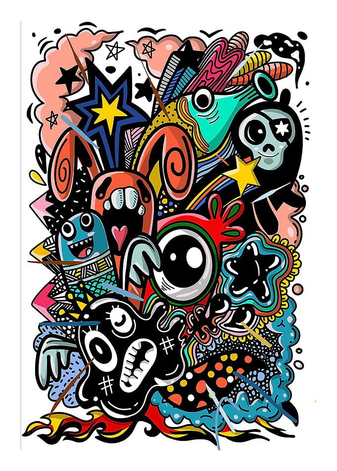 Doodle cute Monster