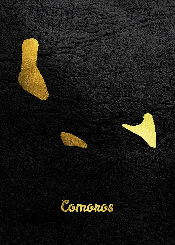 Golden Map Art Comoros