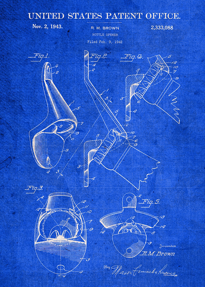 Bottle Opener Old Patent